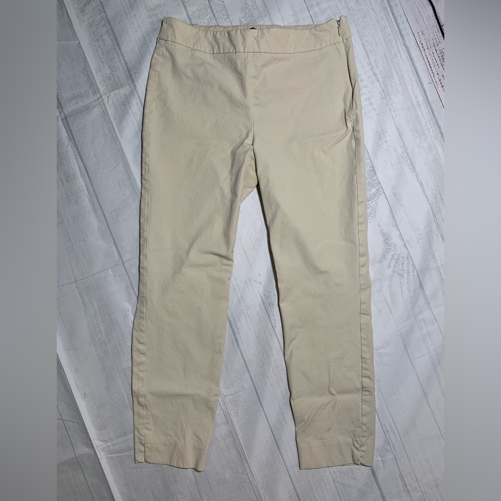 Talbots Chatham Ankle Pants. Side zip. Khaki. Size 4P